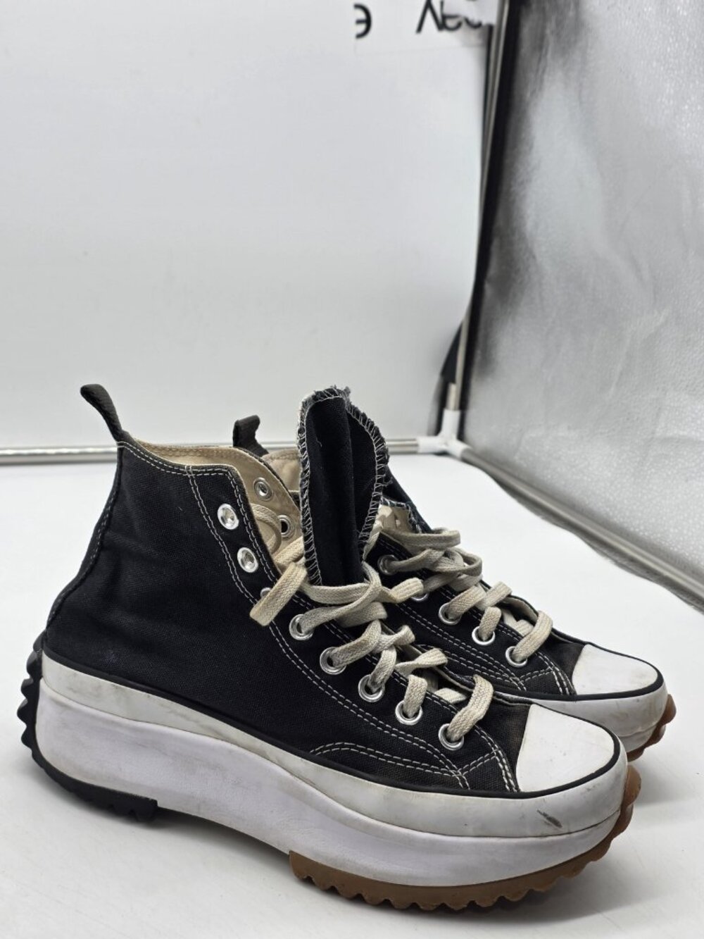 Converse Run Star Hike Shoes Mens Size 6.5 Black Platform Damaged 166800C